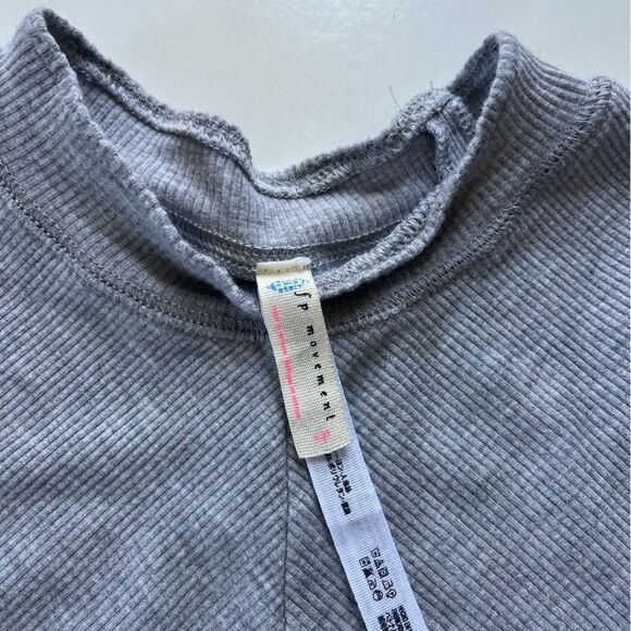 FREE PEOPLE MOVEMENT *GREY* Laura Long Sleeve Rib Top by at Free People Small - Picture 8 of 12